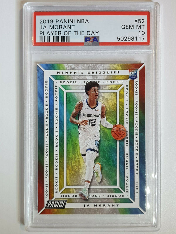 2019 Panini NBA Ja Morant Rookie #52 Player of the Day RC - PSA 10