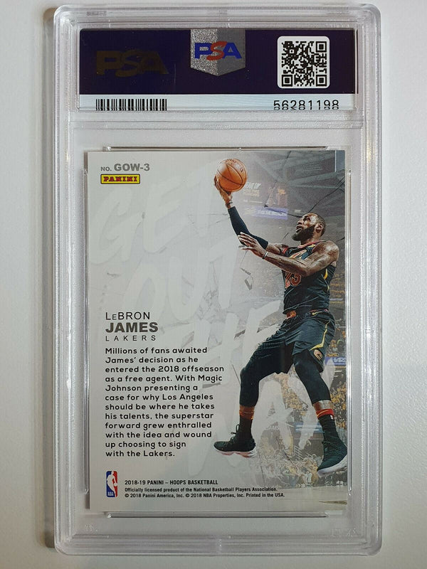 2018 Panini NBA Hoops Lebron James #3 Get Out Of The Way - PSA 10