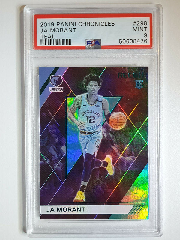 2019 Chronicles Ja Morant Rookie #298 Recon TEAL Prizm - PSA 9