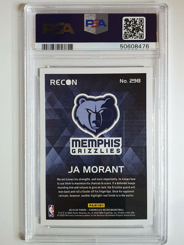 2019 Chronicles Ja Morant Rookie #298 Recon TEAL Prizm - PSA 9