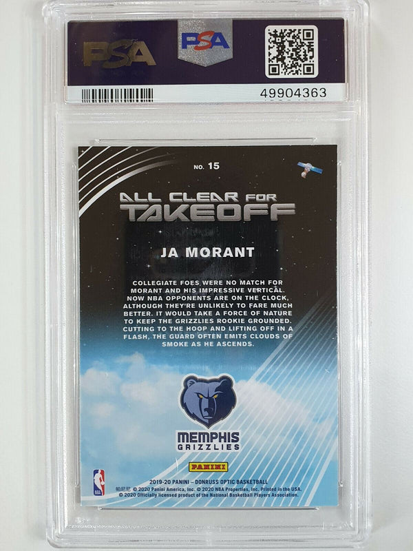 2019 Donruss Optic Ja Morant Rookie #15 All Clear for Takeoff - PSA 9