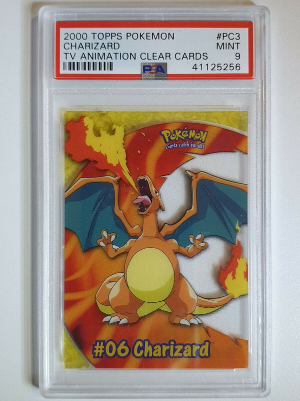 2000 Topps Pokemon Charizard #PC3 TV Animation CLEAR Plastic Cards - PSA 9