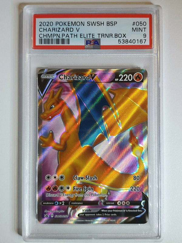 Pokemon Charizard V SWSH050 Champions Path Promo - PSA 9