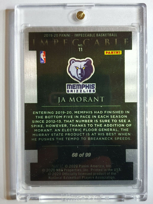 2020 Impeccable Ja Morant Rookie #11 STAINLESS STARS /99 - Ready to Grade