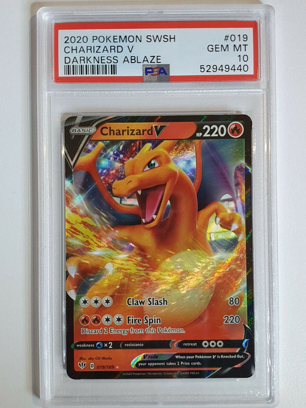 Pokemon Charizard V 019/189 Holo Ultra Rare Darkness Ablaze - PSA 10