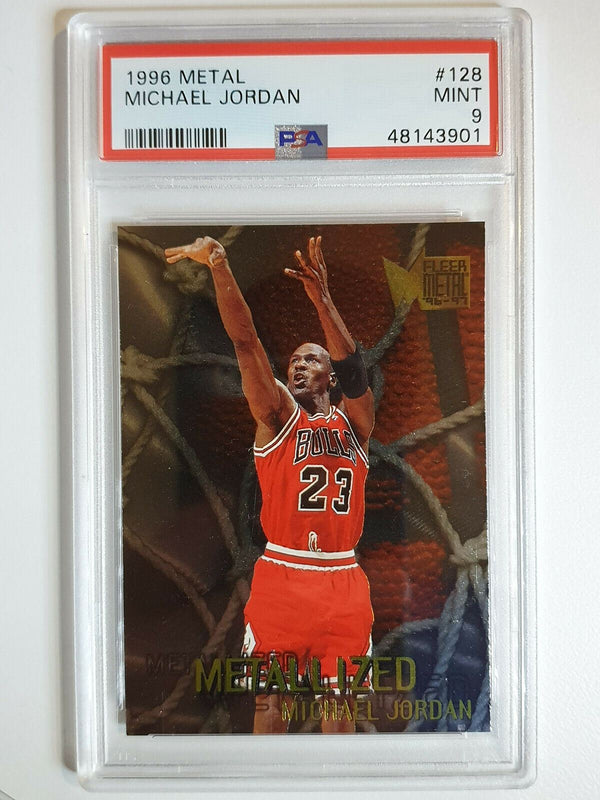 1996 Fleer Metal Michael Jordan #128 Metallized - PSA 9