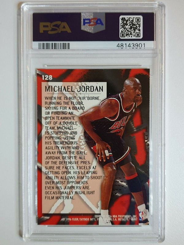 1996 Fleer Metal Michael Jordan #128 Metallized - PSA 9