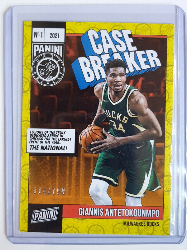 2021 The National Giannis Antetokounmpo #CB15 CASE BREAKER /199 - Ready to Grade