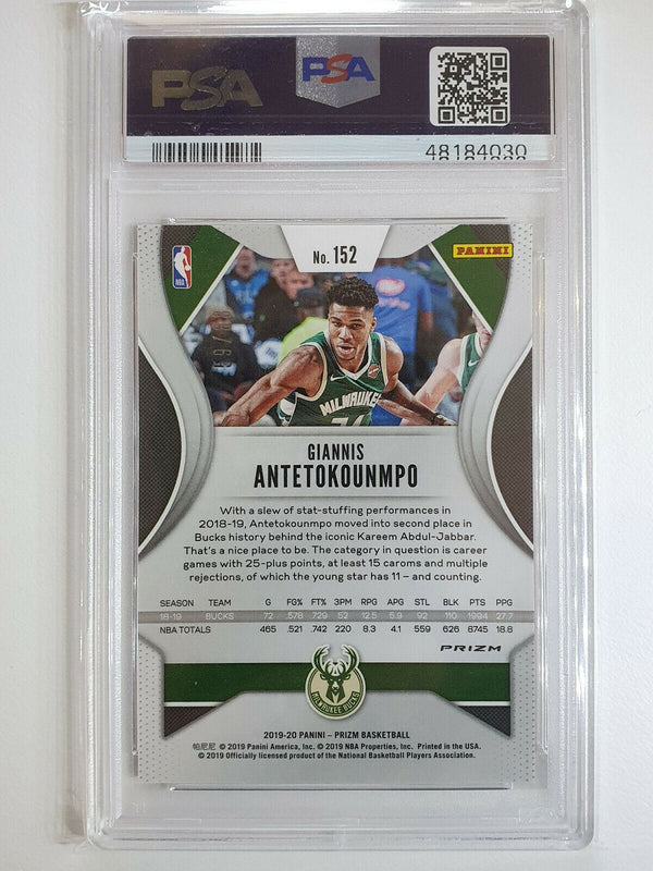 2019 Panini Prizm Giannis Antetokounmpo #152 CHOICE RED Prizm /88 - PSA 9