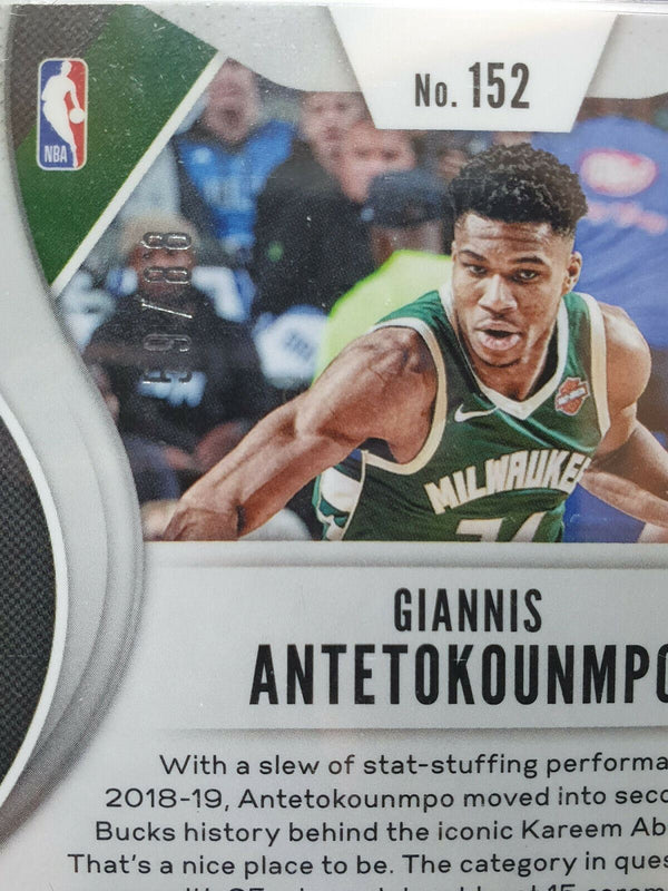 2019 Panini Prizm Giannis Antetokounmpo #152 CHOICE RED Prizm /88 - PSA 9