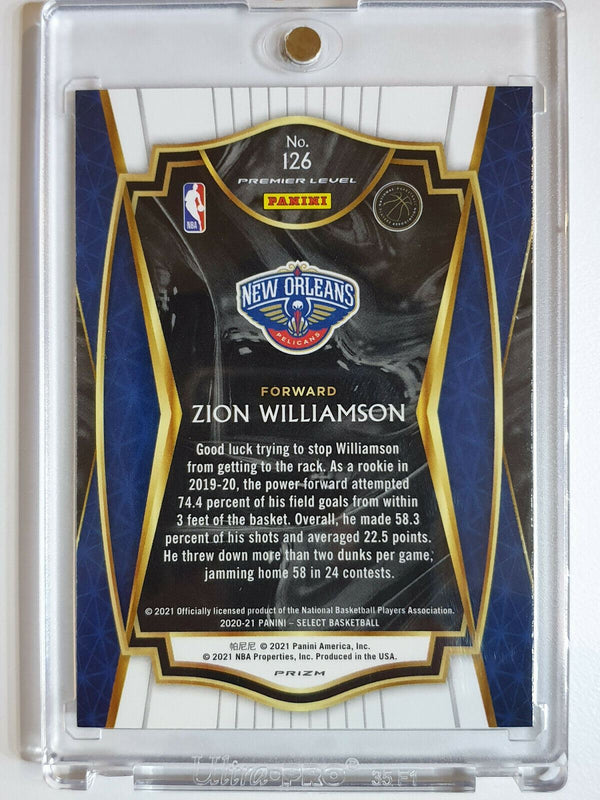 2020 Select Zion Williamson #126 Premier Level SILVER HOLO - Ready to Grade