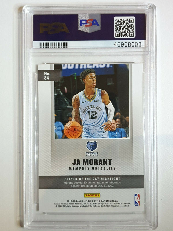 2019 Panini NBA Ja Morant Rookie #84 Player of the Day RC - PSA 10