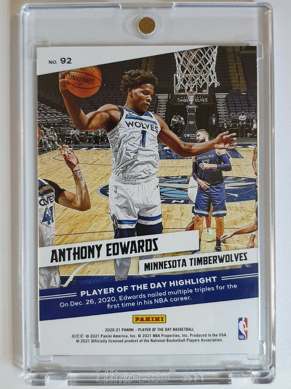 2020 Panini Anthony Edwards #92 Player Of The Day /99 - Ready to Grade