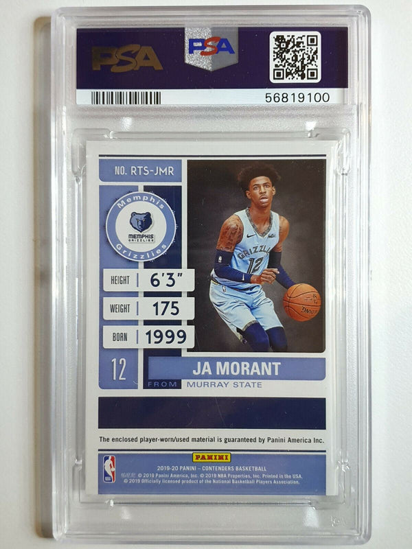 2019 Contenders Ja Morant Rookie Swatches #Patch Player Worn - PSA 9