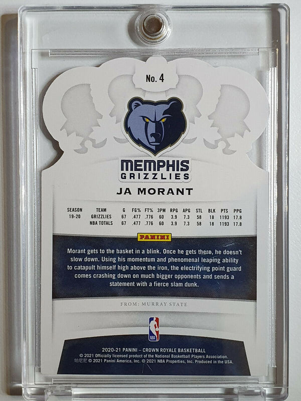 2020 Crown Royale Ja Morant #4 BLUE CRYSTAL Prizm /99 Die Cut - Ready to Grade