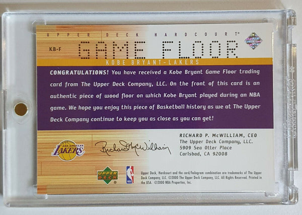 2000 Upper Deck Kobe Bryant #KB-F Hardcourt USED GAME FLOOR - Ready to Grade