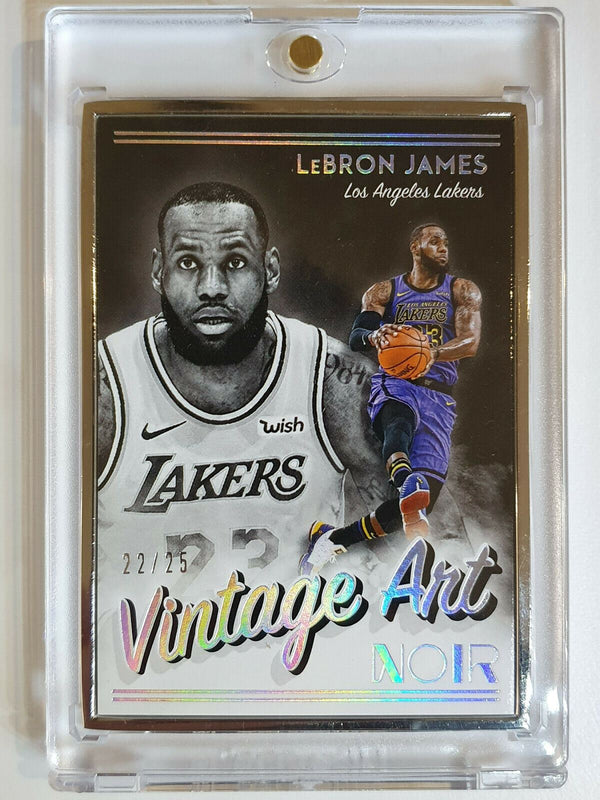 2018 Panini Noir Lebron James #293 Vintage Art SILVER METAL FRAME /25 - GEM