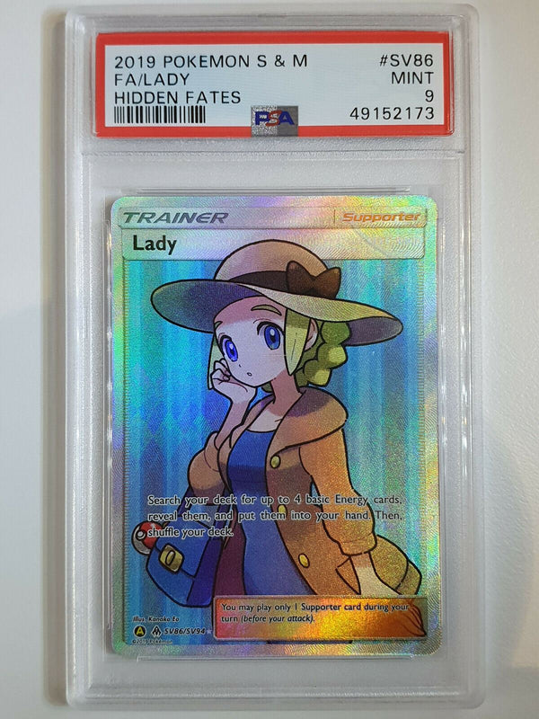 Pokemon Lady #SV96/SV94 Ultra Rare Full Art Hidden Fates - PSA 9