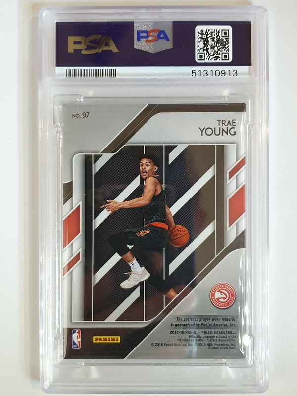 2018 Prizm Trae Young Rookie #97 Sensational Swatches Jersey Patch - PSA 10