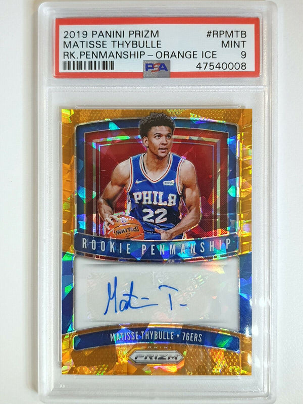 2019 Prizm Matisse Thybulle Rookie Auto #RPMTB ORANGE CRACKED ICE - PSA 9