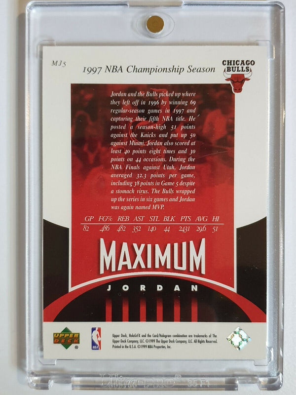 1999 Upper Deck Michael Jordan #MJ5 HOLOGrFX Maximum MJ - Ready to Grade