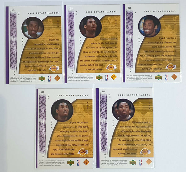 2000 Upper Deck Kobe Bryant PURPLE REIGN LOT OF 15 (Set) - Ready to Grade