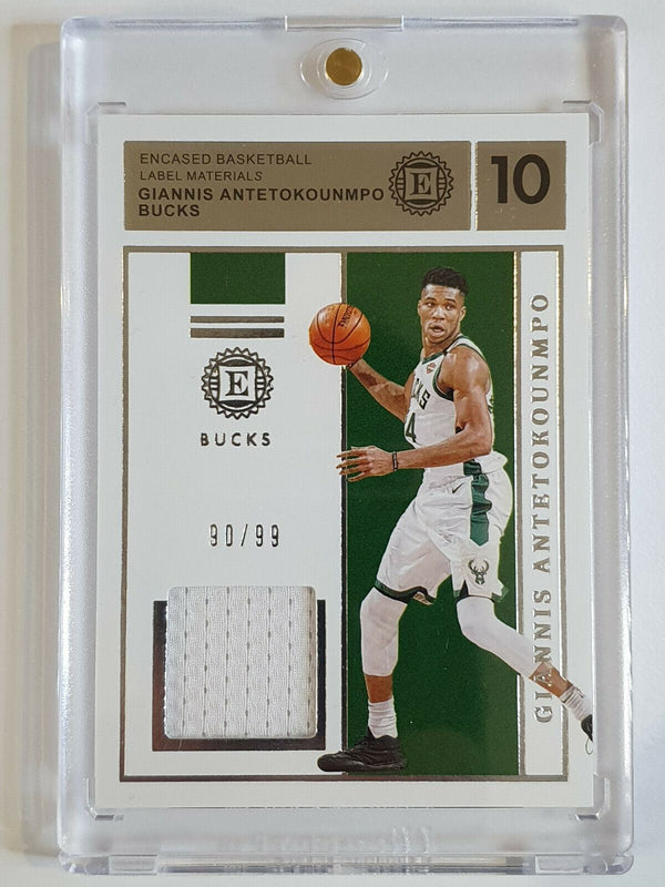 2019 Encased Giannis Antetokounmpo #PATCH /99 Game Worn Jersey