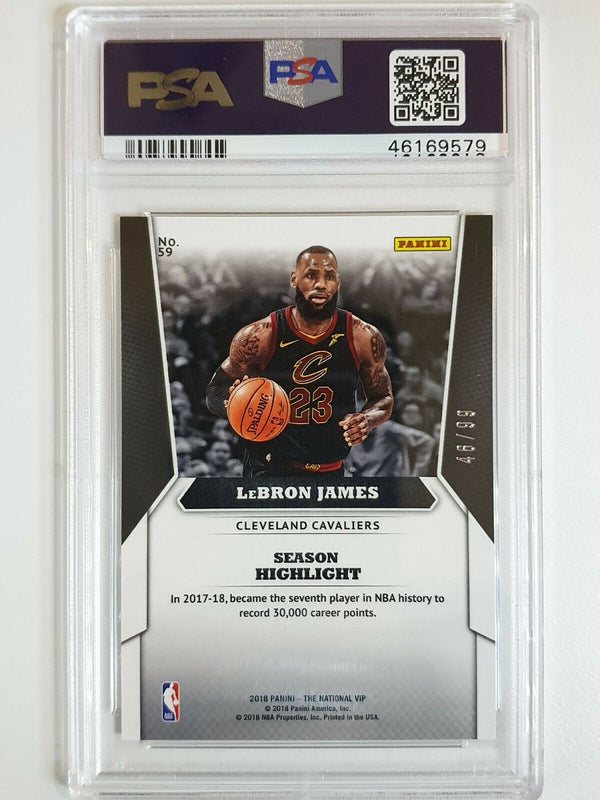 2018 Panini National Lebron James #VIP SILVER Prizm /99 - PSA 9 (POP 6)