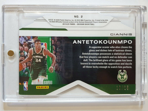 2019 Obsidian Giannis Antetokounmpo #2 VITREOUS GREEN /25 (CASE HIT) - GEM