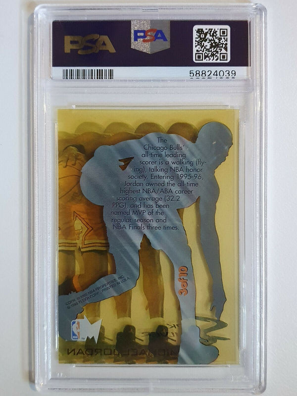 1995 Metal Michael Jordan #3 SLICK SILVER Acetate SP - PSA 9