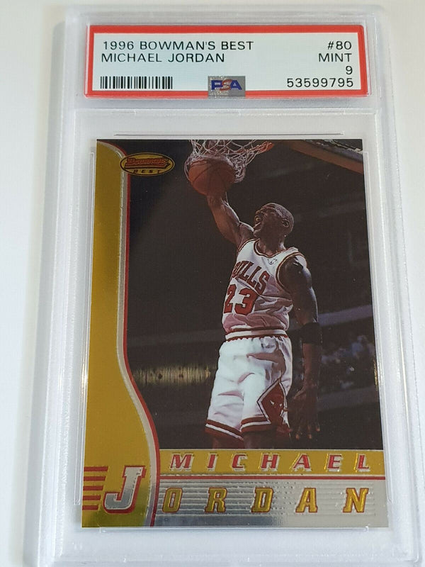 1996 Bowman's Best Michael Jordan #80 GOLD FOIL - PSA 9