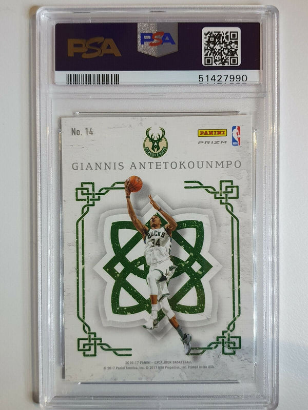 2016 Excalibur Giannis Antetokounmpo #14 Crusade CAMO Prizm - PSA 10