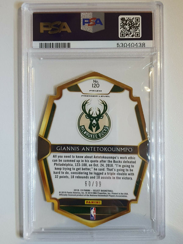 2018 Select Giannis Antetokounmpo #120 PURPLE Prizm /99 - PSA 9 (POP 6)