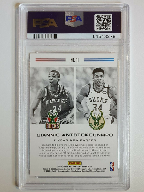 2019 Panini Illusions Giannis Antetokounmpo #11 CAREER LINEAGE - PSA 10