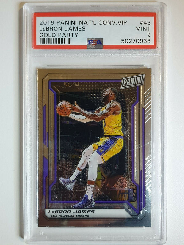 2019 Panini National Lebron James #43 GOLD PARTY - PSA 9 (POP 16)