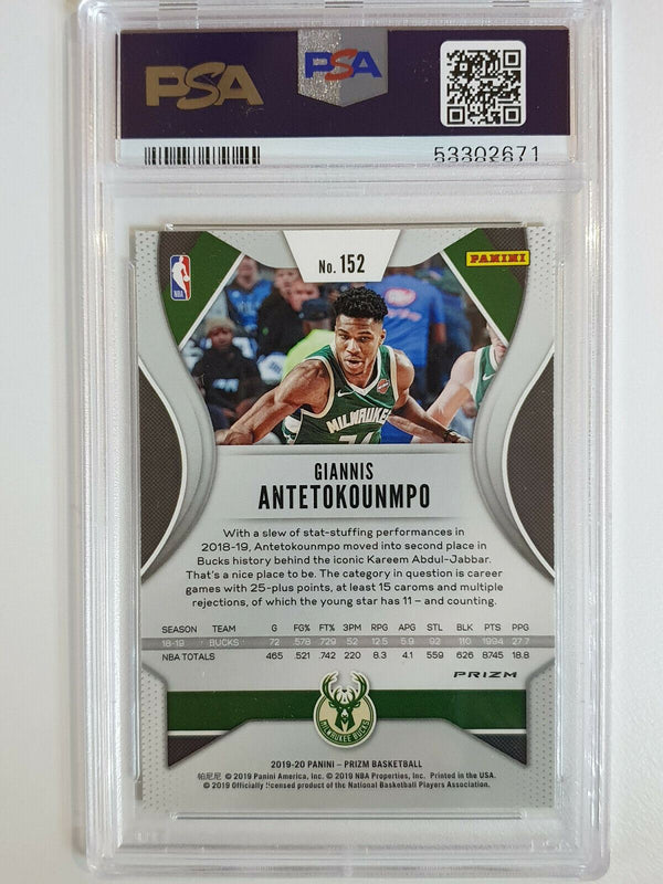 2019 Panini Prizm Giannis Antetokounmpo #152 GREEN Prizm - PSA 9