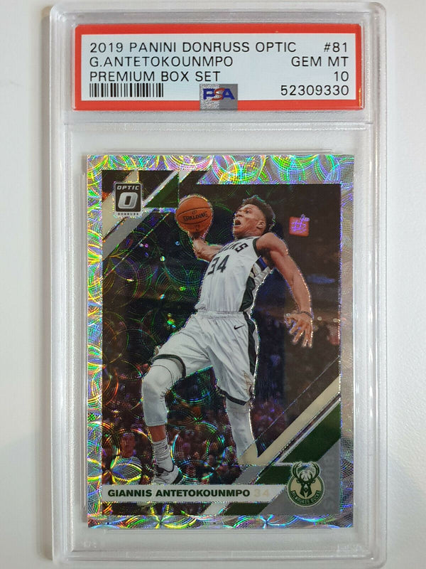 2019 Donruss Optic Giannis Antetokounmpo #81 PREMIUM BOX SET /249 - PSA 10