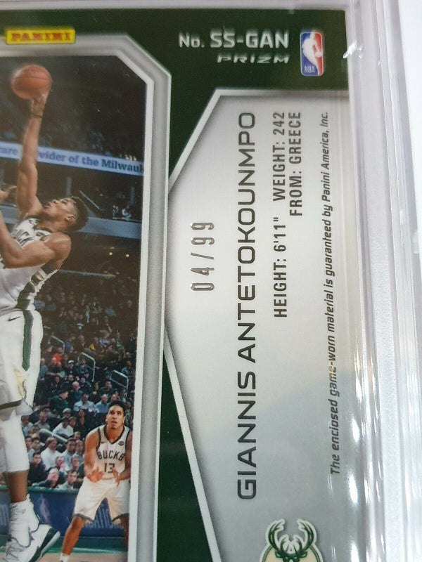 2018 Spectra Giannis Antetokounmpo #Patch Game Worn Jersey /99 - PSA 9 (POP 2)