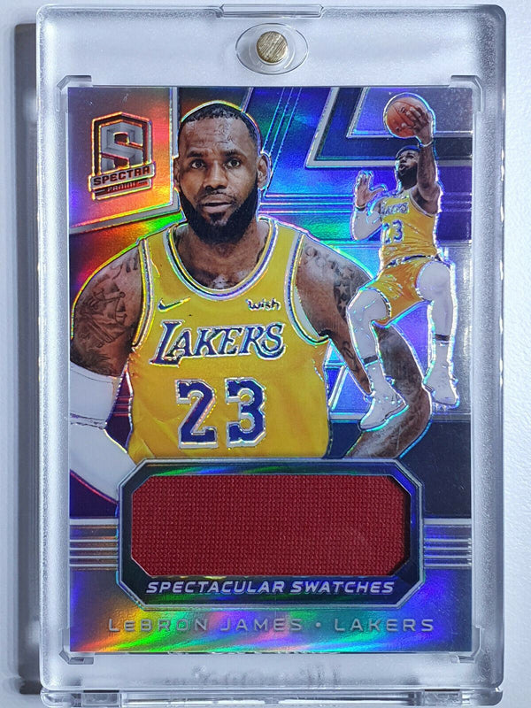 2018 Spectra Lebron James #PATCH SILVER Prizm /99 Game Worn Jersey - Gem