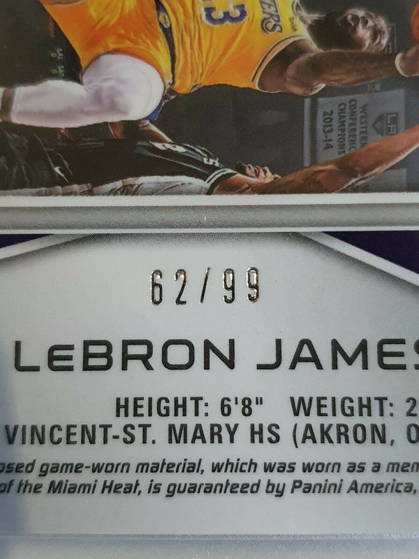 2018 Spectra Lebron James #PATCH SILVER Prizm /99 Game Worn Jersey - Gem