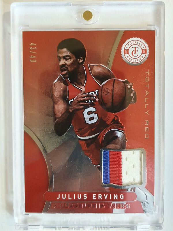 2012 Certified Julius Erving (Dr J) Game Worn Jersey RED /99 - Ready to Grade