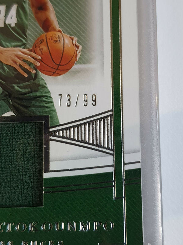 2020 National Treasures Giannis Antetokounmpo #PATCH /99 Game Worn Jersey - GEM