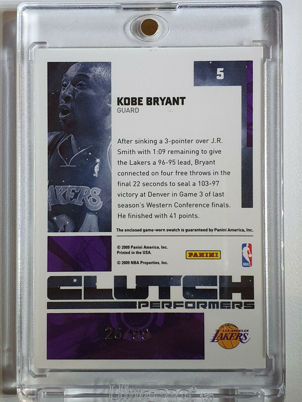 2009 Panini Kobe Bryant #PATCH /99 Game Worn Jersey Relic - Ready to Grade