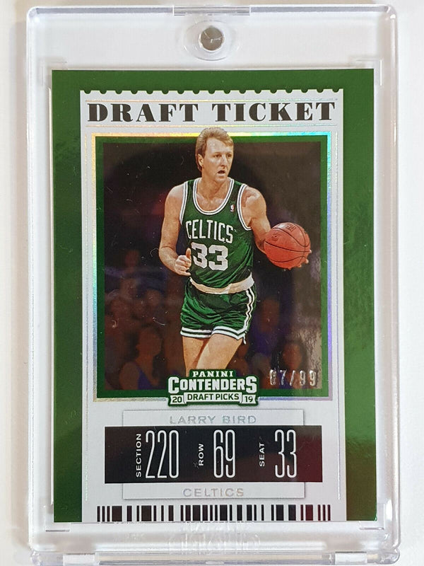 2019 Contenders Draft Picks Larry Bird #37 GREEN Prizm /99 - Ready to Grade