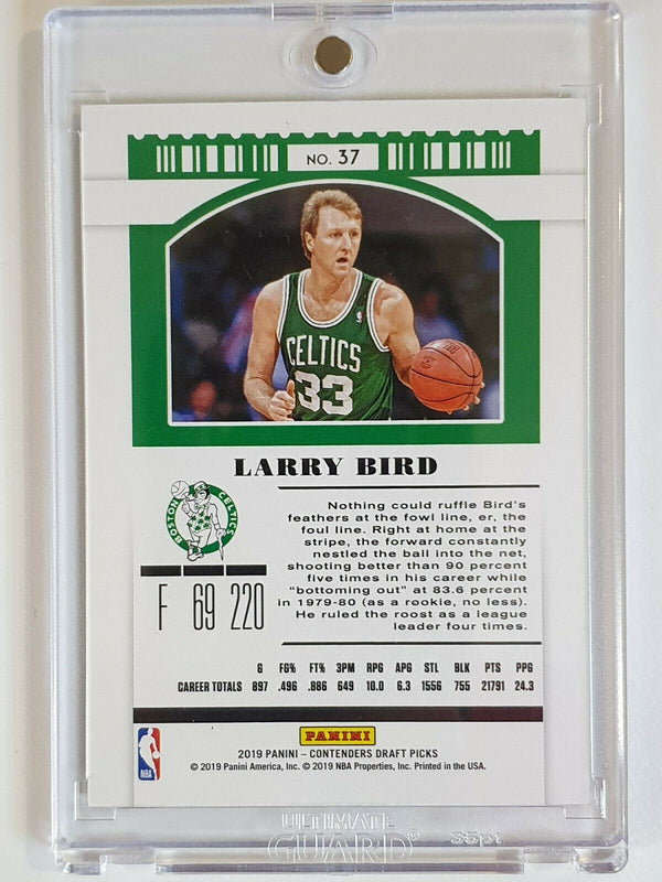 2019 Contenders Draft Picks Larry Bird #37 GREEN Prizm /99 - Ready to Grade