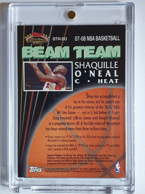 2007 Stadium Club Shaquille O'Neal #PATCH Beam Team Game Worn Jersey - Rare