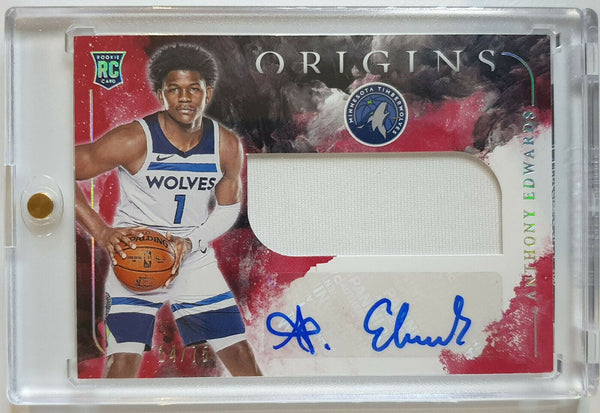 2020 Origins Anthony Edwards Rookie Patch Auto (RPA) RED /75 - Ready to Grade