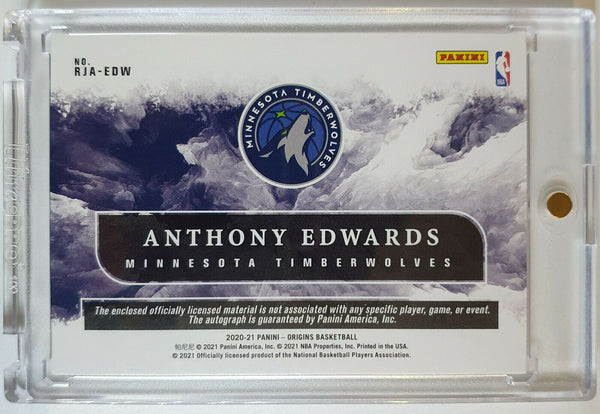 2020 Origins Anthony Edwards Rookie Patch Auto (RPA) RED /75 - Ready to Grade