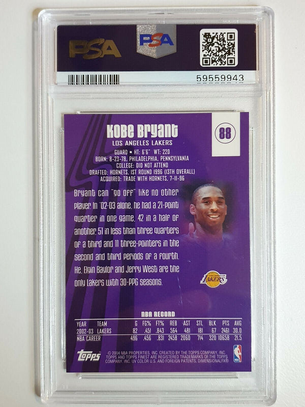 2003 Topps Finest Kobe Bryant #88 - PSA 9