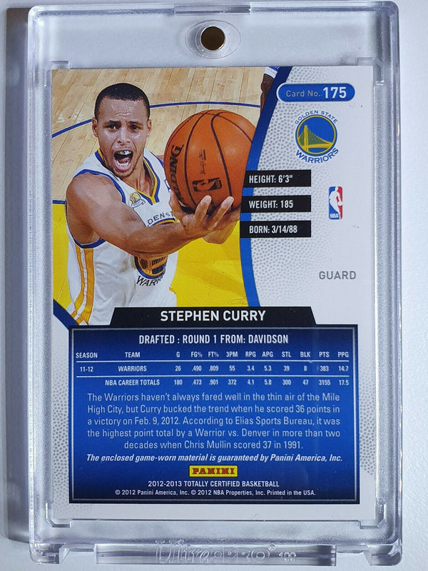 2012 Totally Certified Stephen Curry #PATCH BLUE Prizm /99 Game Worn - Rare